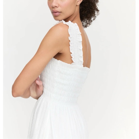 Hill House The Kimmy Nap Dress - White Linear Swiss Dot - Picture 3 of 5